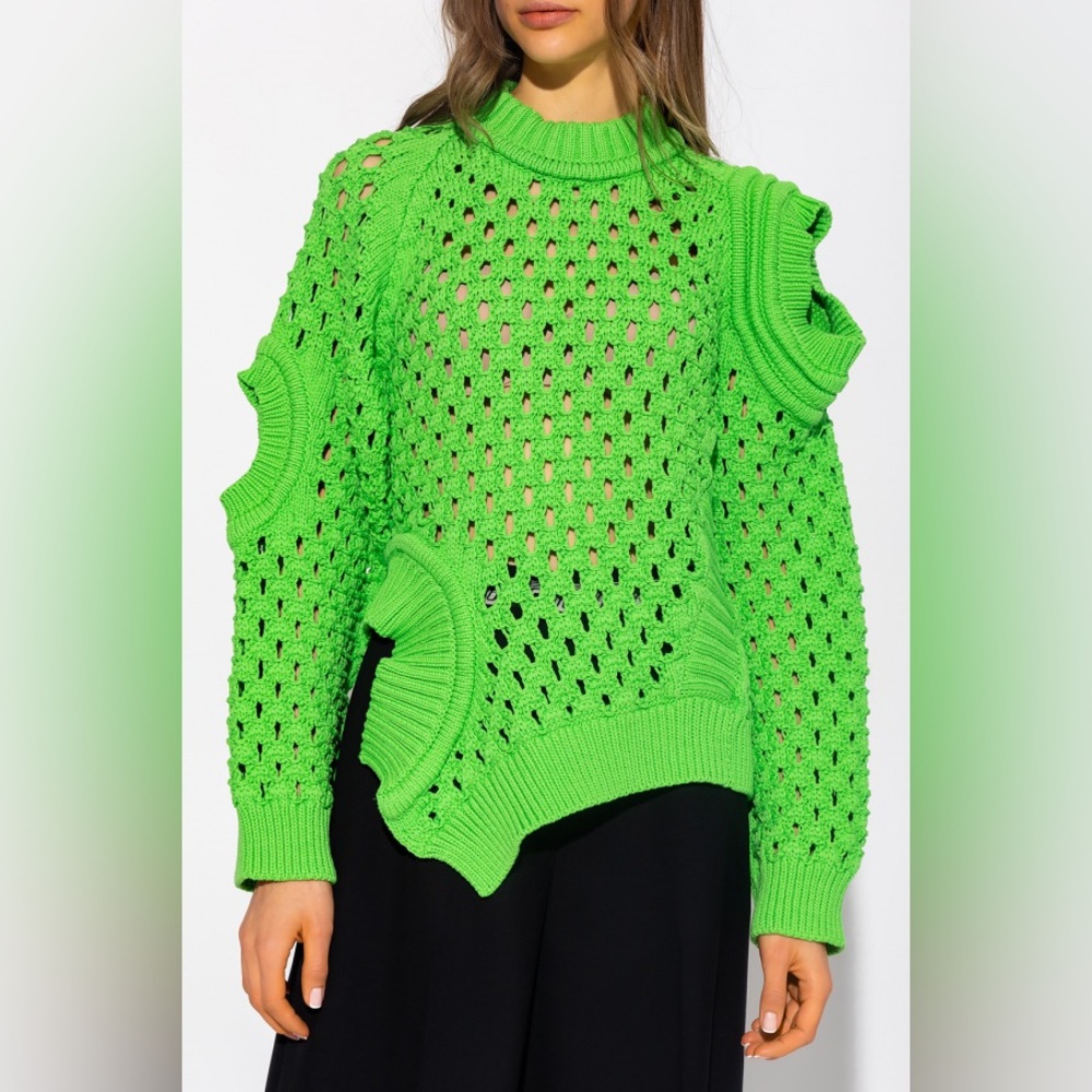 Stella McCartney Bright Green Crew Neck Sweater Size XS/IT38 NWT OVERSIZED